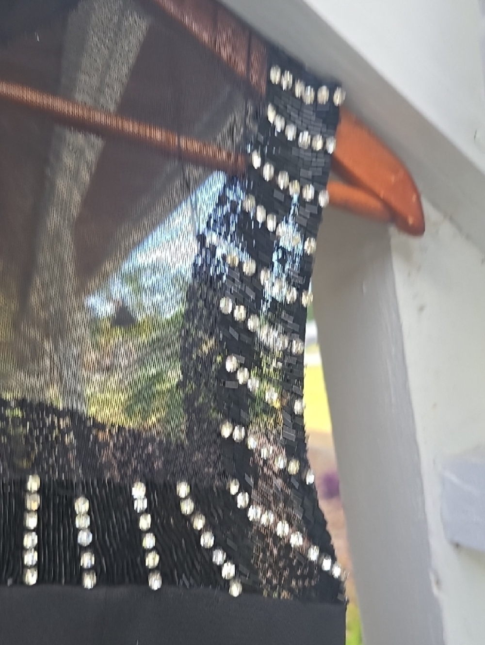 Lillie Rubin Black Beaded Fringe Evening Dress Size 8 - Picture 11 of 14